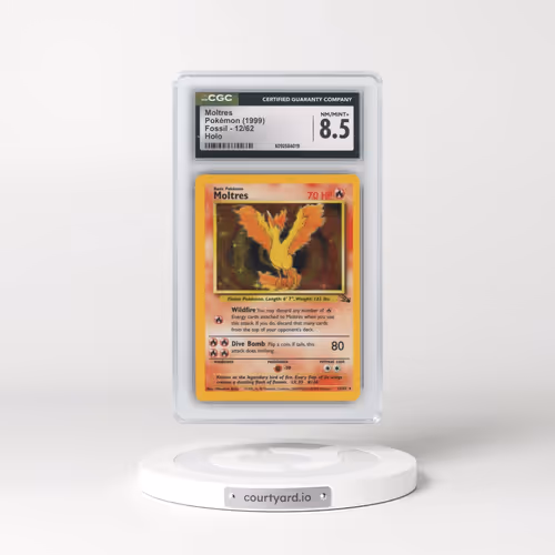 1999 Fossil #12/62 Moltres - Galaxy Star Holo (CGC 8.5 NM-MT+)
