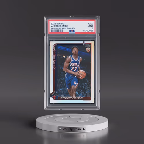 2025 Topps #203 VJ Edgecombe - Rainbow Foilboard (PSA 9 MINT)