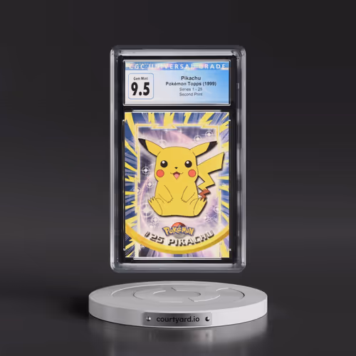 1999 Series 1 (Oval Nintendo Seal) #25 Pikachu - Second Print (Black Topps Logo) (CGC 10 GEM MINT)