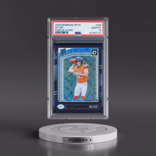 2024 Panini Donruss Optic #209 Bo Nix - Purple Scope (PSA 10 GEM MINT)