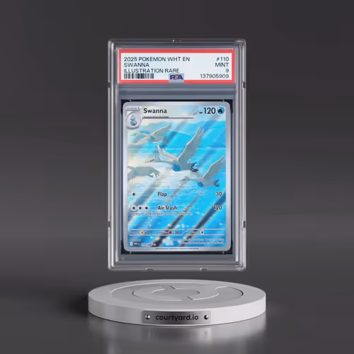 2025 Pokémon Wht EN-White Flare #110 Swanna - Illustration Rare (PSA 9 MINT)