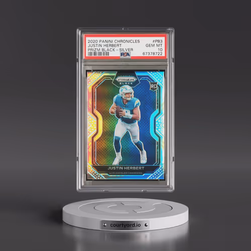 2020 Panini Chronicles Prizm Black #PB3 Justin Herbert - Silver (PSA 10 GEM MINT)