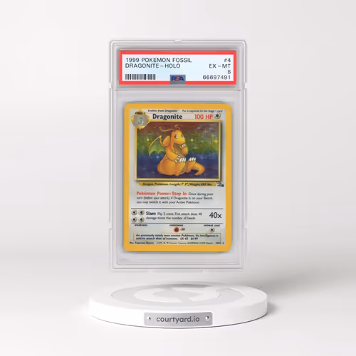 1999 Pokémon Fossil #4 Dragonite - Holo (PSA 6 EX-MT)