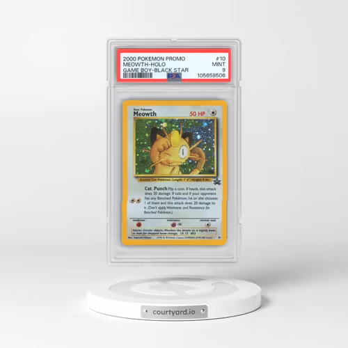 2000 Pokémon Promo Black Star #10 Meowth - Holo Game Boy (PSA 9 MINT)