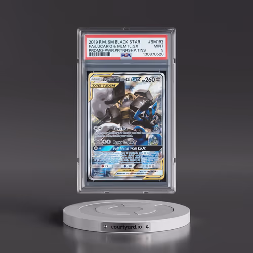 2019 Pokémon SM Black Star Promo #SM192 Lucario & Melmetal GX - Holo Full Art Power Partnership Tins