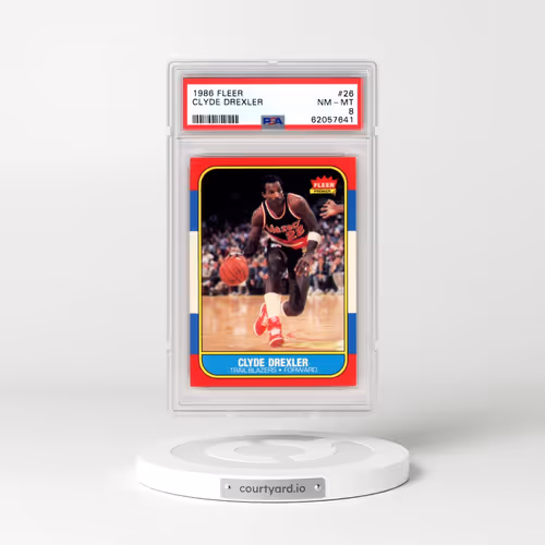 1986 Fleer #26 Clyde Drexler (PSA 8 NM-MT)