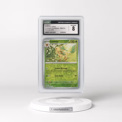2025 Prismatic Evolutions - PRE EN #005/131 Leafeon - Reverse Holo (CGC 8 NM-MT)