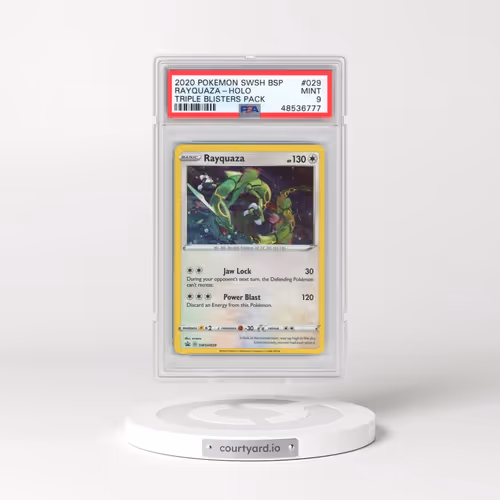 2020 Pokemon Swsh Black Star Promo #029 Rayquaza-Holo - Triple Blisters Pack (PSA 9 MINT)