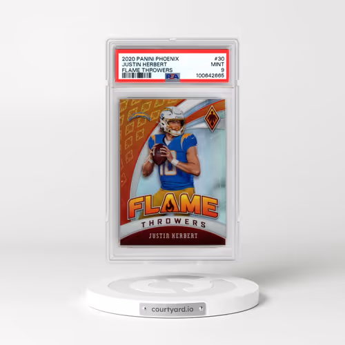 2020 Panini Phoenix Flame Throwers #30 Justin Herbert (PSA 9 MINT)