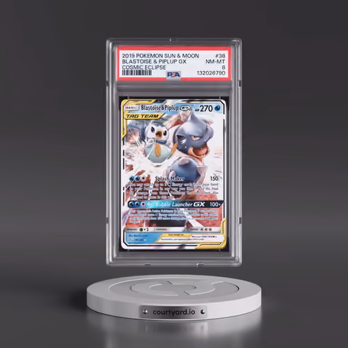 2019 POKEMON SUN & MOON COSMIC ECLIPSE #38 BLASTOISE & PIPLUP GX COSMIC ECLIPSE