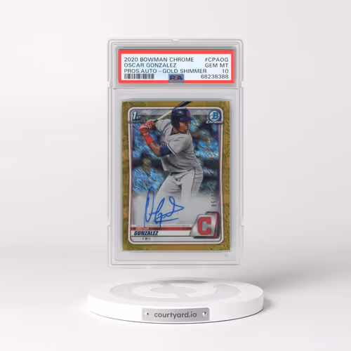 2020 Bowman Chrome Prospect Autographs #CPAOG Oscar Gonzalez - Gold Shimmer (PSA 10 GEM MINT)