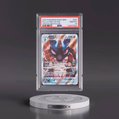 2023 Pokémon Swsh Black Star Promo #291 Lucario Vstar - Full Art Crown Zenith Elite Trainer Box (PSA