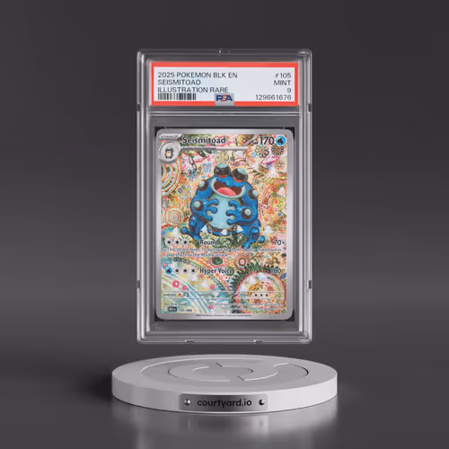2025 Pokémon Blk EN-Black Bolt #105 Seismitoad - Illustration Rare (PSA 9 MINT)