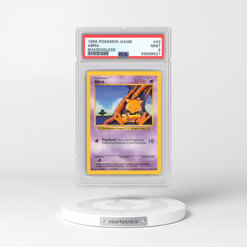 1999 Pokémon Game #43 Abra - Shadowless (PSA 9 MINT)
