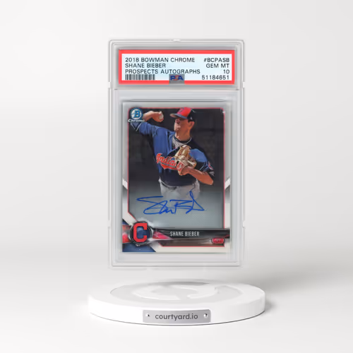 2018 Bowman Chrome Prospects Autographs #BCPASB Shane Bieber (PSA 10 GEM MINT)