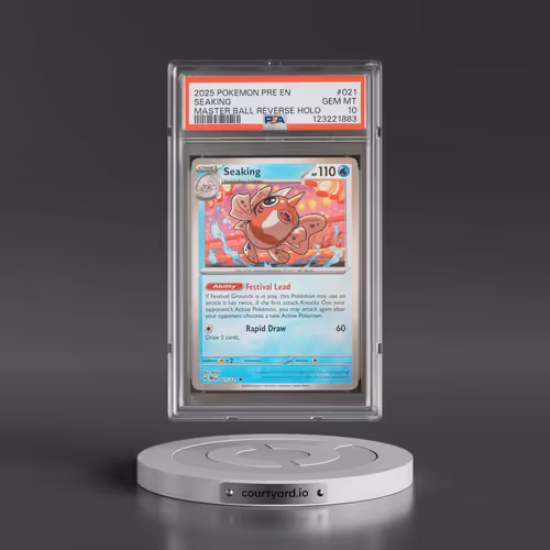 2025 Pokémon Pre EN-Prismatic Evolutions #021 Seaking - Reverse Holo Master Ball (PSA 10 GEM MINT)