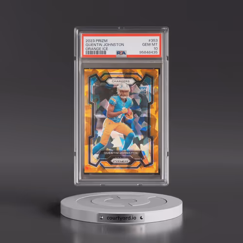 2023 Panini Prizm #353 Quentin Johnston - Orange Ice (PSA 10 GEM MINT)