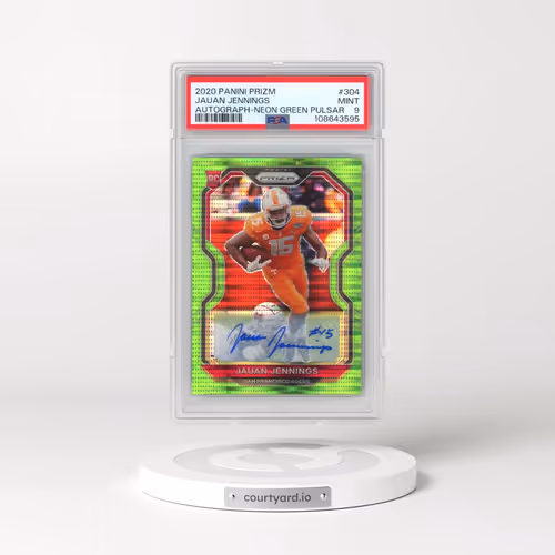 2020 Panini Prizm #304 Jauan Jennings - Autograph-Neon Green Pulsar (PSA 9 MINT)