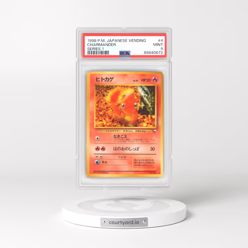 1998 Japanese Pokémon Vending #4 Charmander - Series 1 (PSA 9 MINT)
