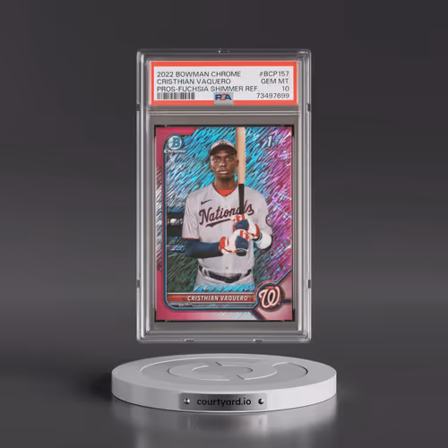 2022 Bowman Chrome Prospects #BCP157 Cristhian Vaquero - Fuchsia Shimmer Refractor (PSA 10 GEM MINT)