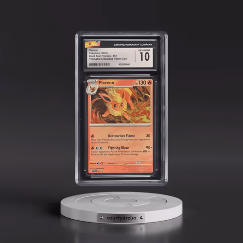 2025 Pokémon Svp EN-SV Black Star Promo #167 Flareon - Prismatic Evolutions Poster Collection (CGC 1