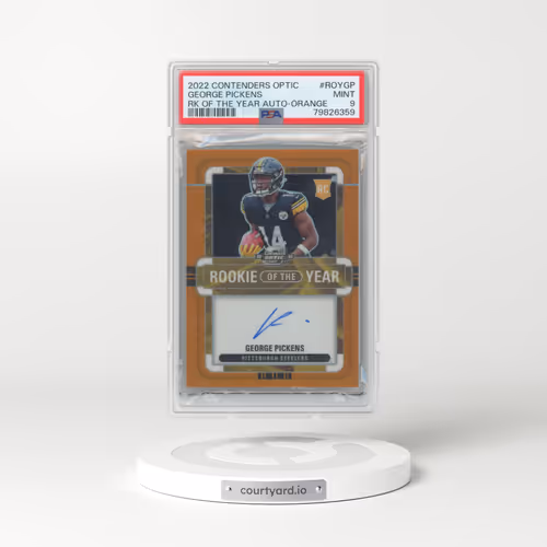 2022 Panini Contenders Optic Rookie of the Year Contenders Autographs #ROYGP George Pickens - Orange (PSA 9 MINT)