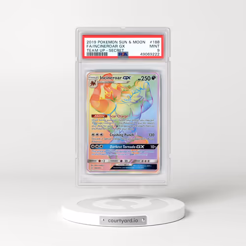 2019 Pokémon Sun & Moon Team Up #188 Incineroar GX - Holo Full Art Secret (PSA 9 MINT)