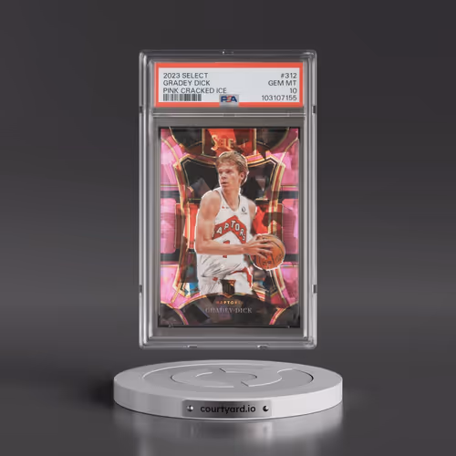 2023 Panini Select #312 Gradey Dick - Pink Cracked Ice (PSA 10 GEM MINT)