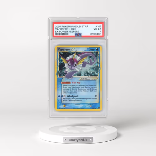 2007 Pokémon EX Power Keepers #102 Vaporeon - Holo Gold Star (PSA 4 VG-EX)