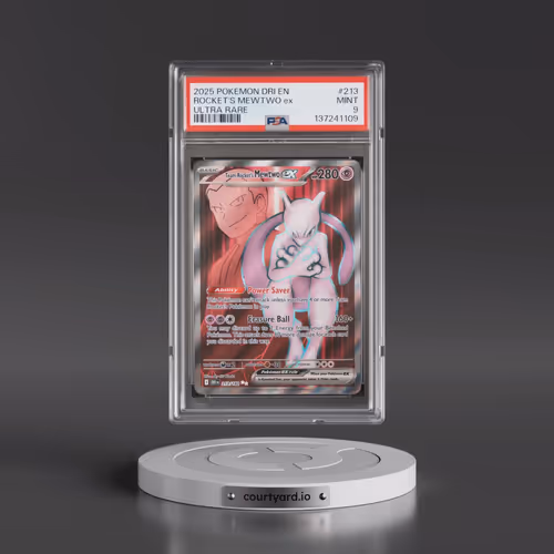 2025 Pokémon Dri EN-Destined Rivals #213 Team Rocket's Mewtwo EX - Holo Ultra Rare (PSA 9 MINT)