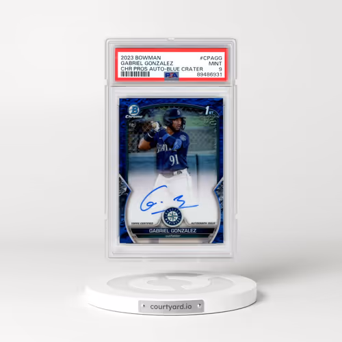 2023 Bowman Chrome Prospect Autographs #CPAGG Gabriel Gonzalez - Blue Lunar Crater Refractor (PSA 9 MINT)