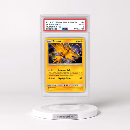 2019 Pokémon Sun & Moon Hidden Fates #24 Zapdos - Holo (PSA 9 MINT)