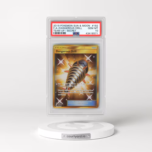 2019 Pokémon Sun & Moon Team Up #192 Dangerous Drill - Full Art Secret (PSA 10 GEM MINT)