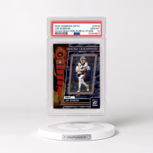 2023 Panini Donruss Optic Chain Reaction #CRJB Joe Burrow - Purple Stars (PSA 10 GEM MINT)