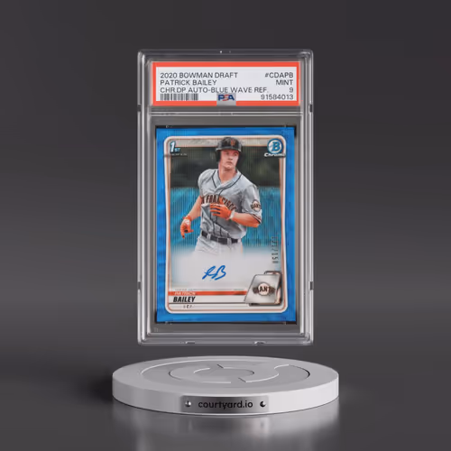 2020 Bowman Draft Chrome Draft Picks Autographs #CDAPB Patrick Bailey - Blue Wave Refractor (PSA 9 M