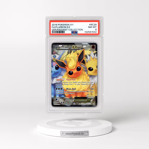 2016 Pokémon XY Generations Radiant Collection #RC28 Flareon EX - Holo Full Art (PSA 8 NM-MT)