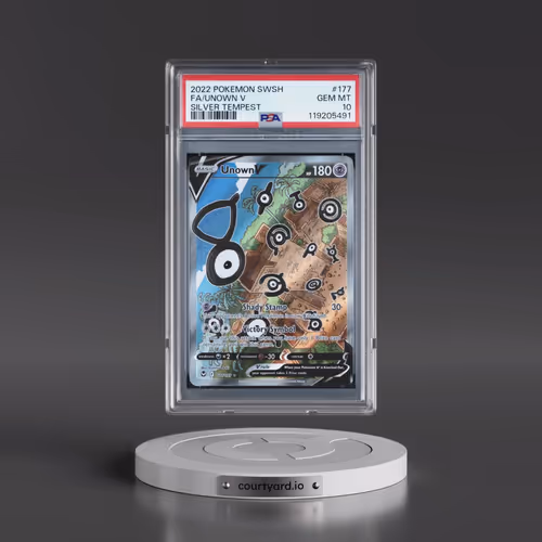 2022 Pokémon Sword & Shield Silver Tempest #177 Unown V - Holo Full Art (PSA 10 GEM MINT)