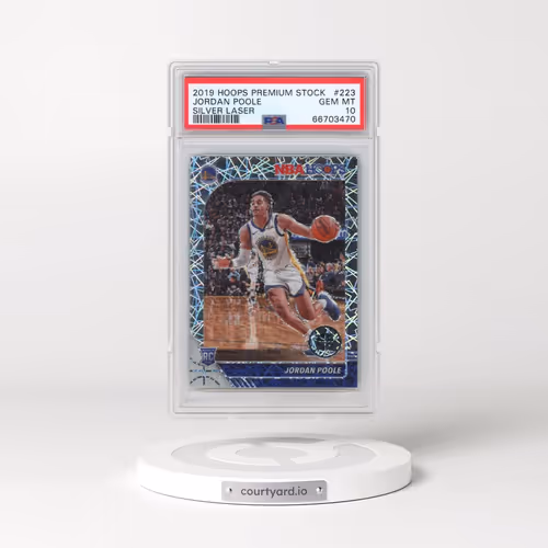 2019 Panini Hoops Premium Stock #223 Jordan Poole - Silver Laser (PSA 10 GEM MINT)