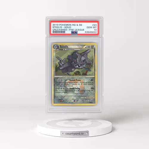 2010 Pokémon Heartgold & Soulsilver Unleashed #24 Steelix - Holo Crosshatch-2011 Pokemon League (PSA