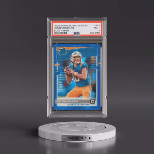 2020 Panini Donruss Optic #153 Justin Herbert - Blue Hyper (PSA 9 MINT)