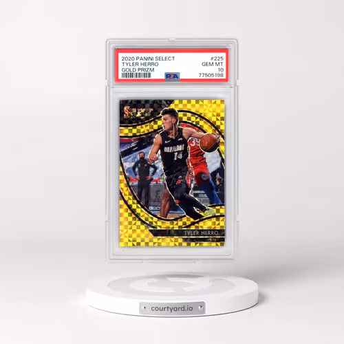 2020 Panini Select #225 Tyler Herro - Gold Prizm (PSA 10 GEM MINT)