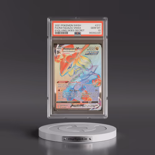 2021 Pokémon Sword & Shield Evolving Skies #217 Rayquaza Vmax - Full Art Secret (PSA 10 GEM MINT)