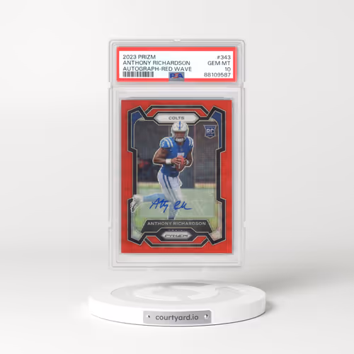 2023 Panini Prizm #343 Anthony Richardson - Autograph-Red Wave (PSA 10 GEM MINT)