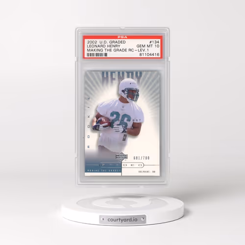 2002 Upper Deck Graded #134 Leonard Henry - Making the Grade RC-Lev.1 (PSA 10 GEM MINT)