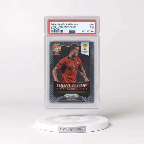 2014 Panini Prizm World Cup Stars #28 Cristiano Ronaldo (PSA 7 NM)