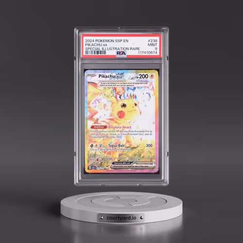 2024 Pokémon Ssp EN-Surging Sparks #238 Pikachu EX - Holo Special Illustration Rare (PSA 9 MINT)