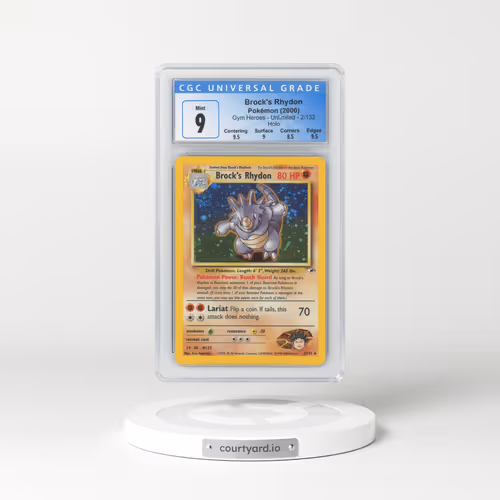 2000 Gym Heroes #2 Brock's Rhydon - Holo (CGC 9 MINT)