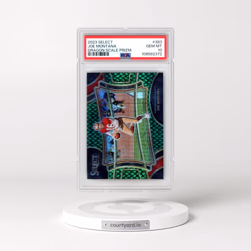 2023 Panini Select #383 Joe Montana - Dragon Scale Prizm (PSA 10 GEM MINT)