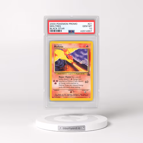 2000 Pokémon Promo Black Star #21 Moltres - Toshinao Aoki Error (PSA 10 GEM MINT)