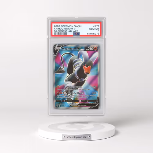 2020 Pokémon Sword & Shield Darkness Ablaze #178 Houndoom V - Holo Full Art (PSA 10 GEM MINT)